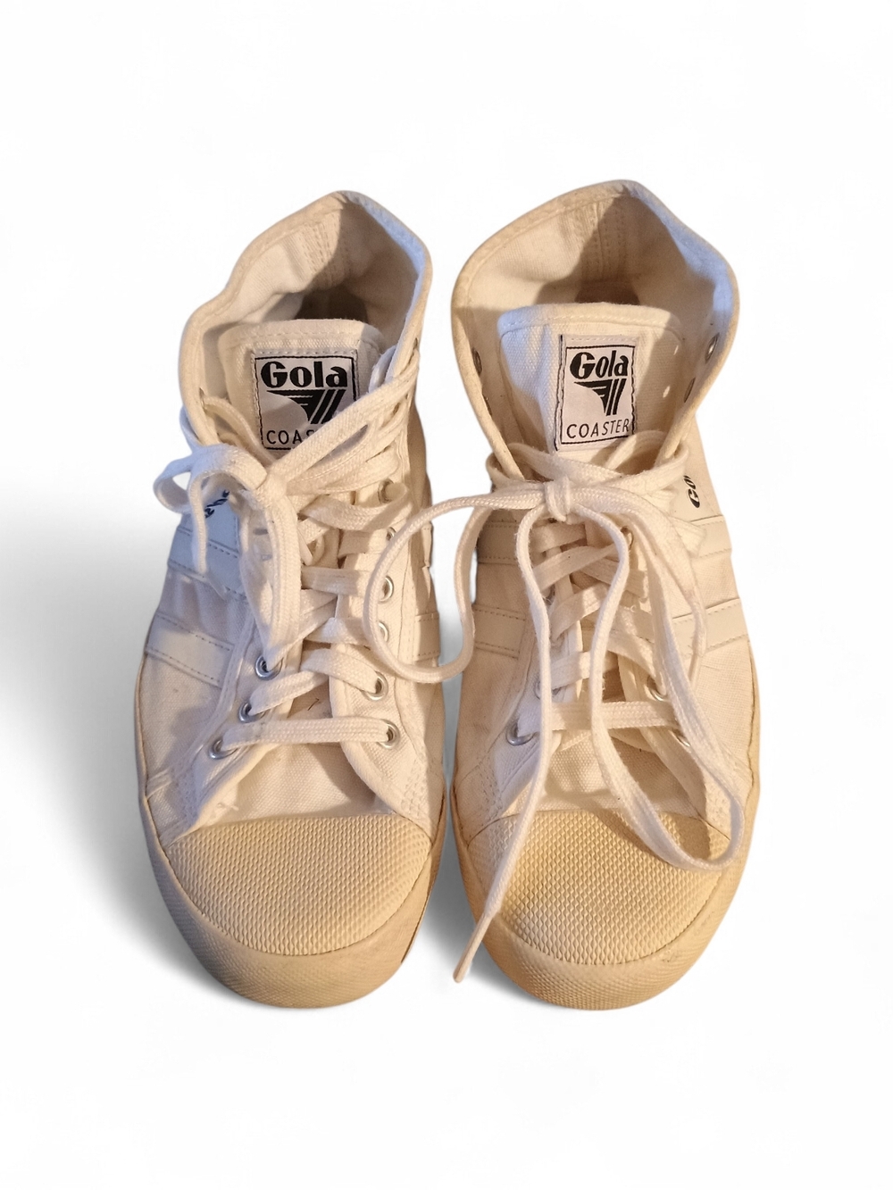 Gola Coaster High-Top Sneakers in Cream